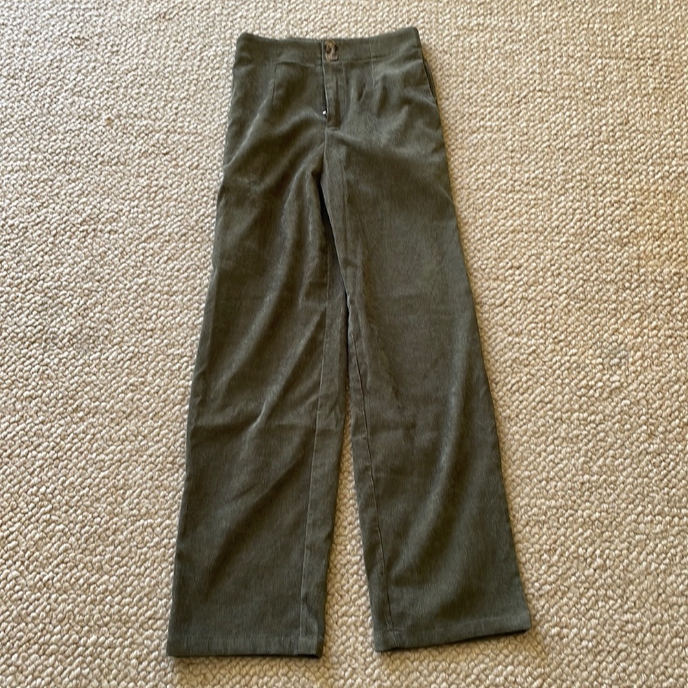 Olive corduroy jeans, size 24